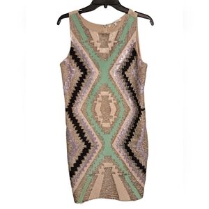 English Rose Sequin Abstract Dress Size Small